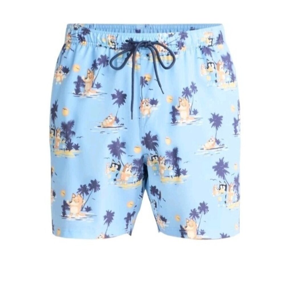 Bluey Swim Trunks Youth XL NWT Blue Cartoon Character Swim‎ Shorts New